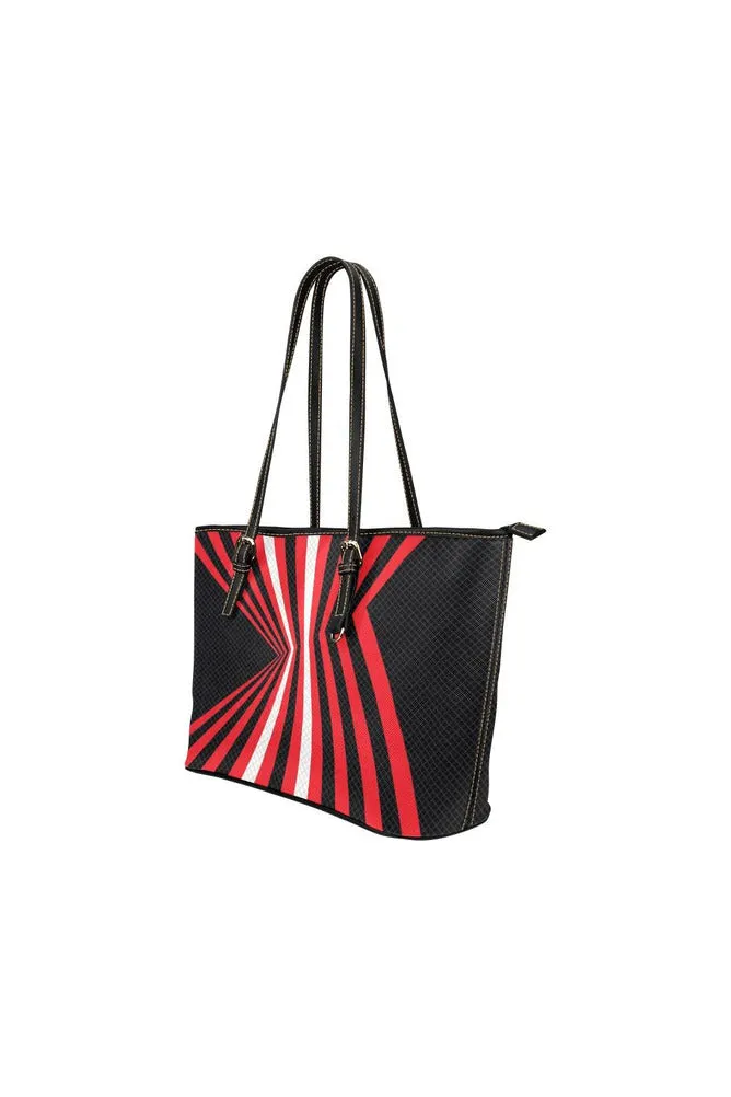 Abstract Convergence Leather Tote Bag/Small