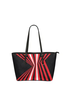 Abstract Convergence Leather Tote Bag/Small