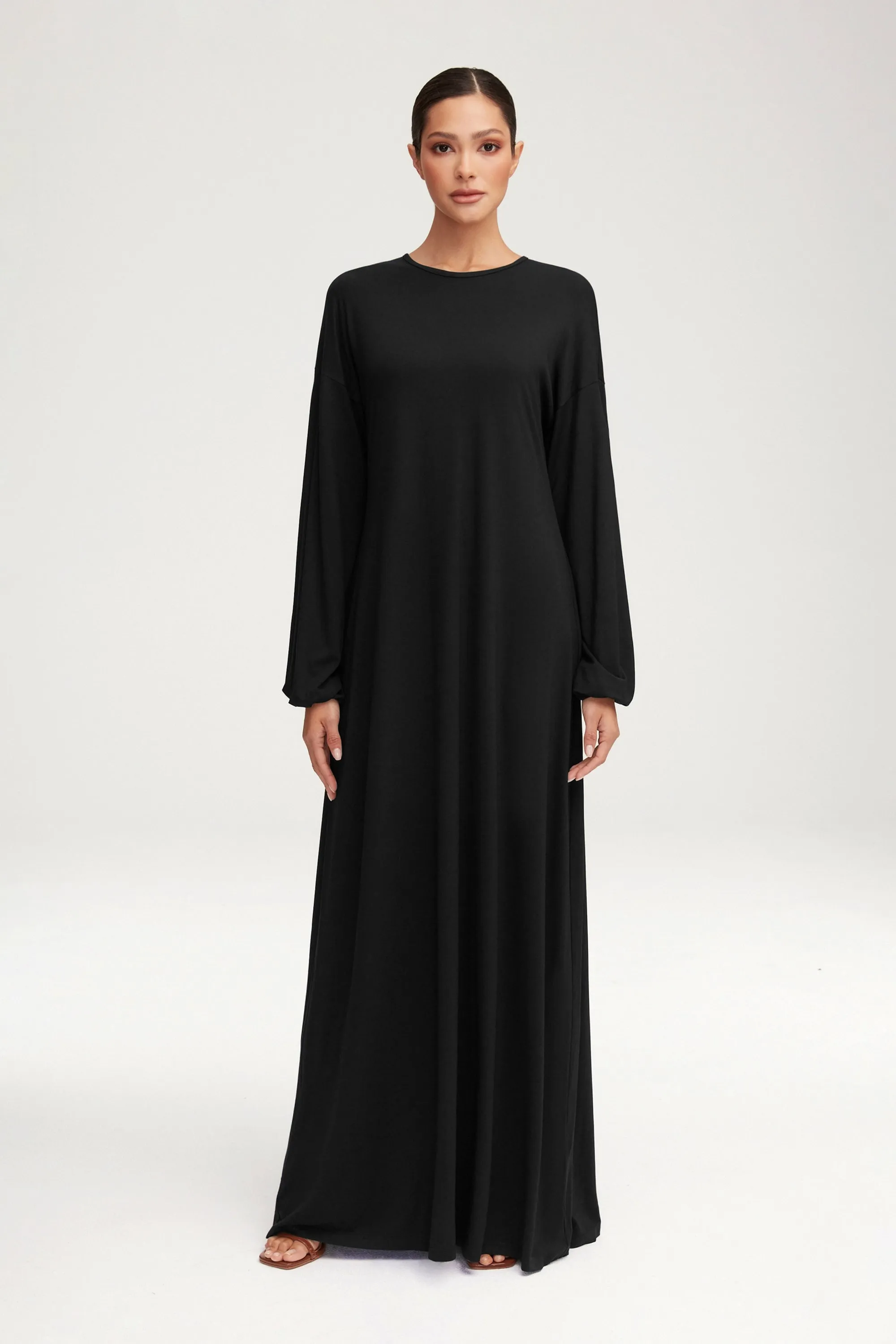 Afiyah Jersey Maxi Dress - Black