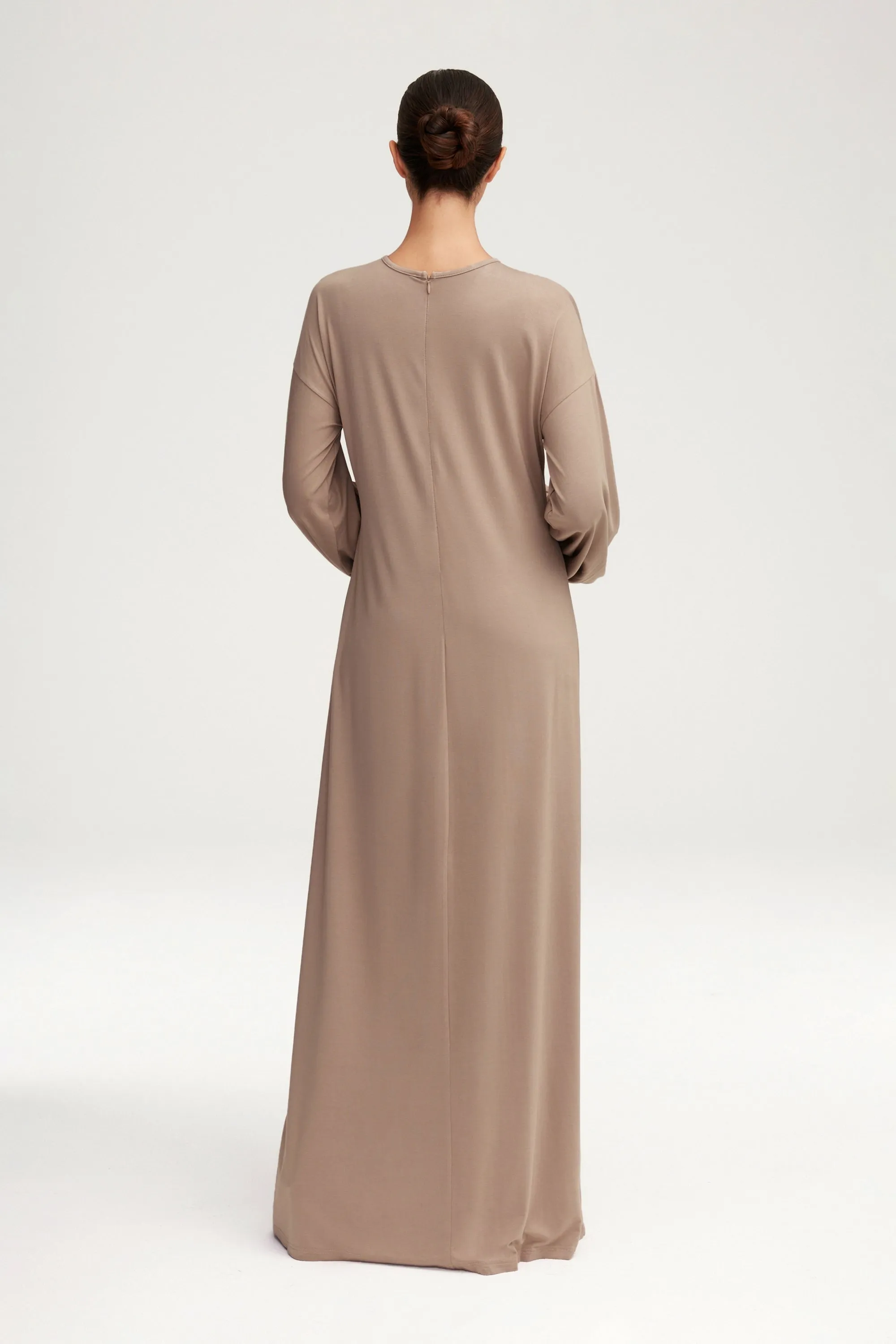 Afiyah Jersey Maxi Dress - Taupe