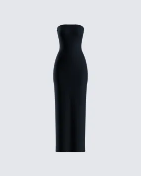 Akari Black Jersey Tube Maxi Dress