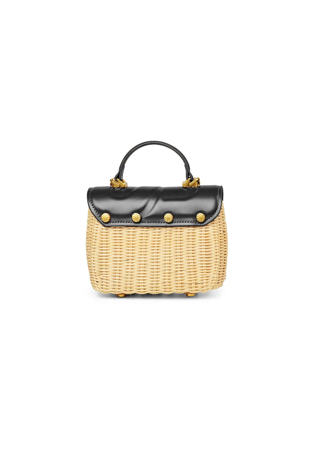 Alma Rattan Bag Small - Black