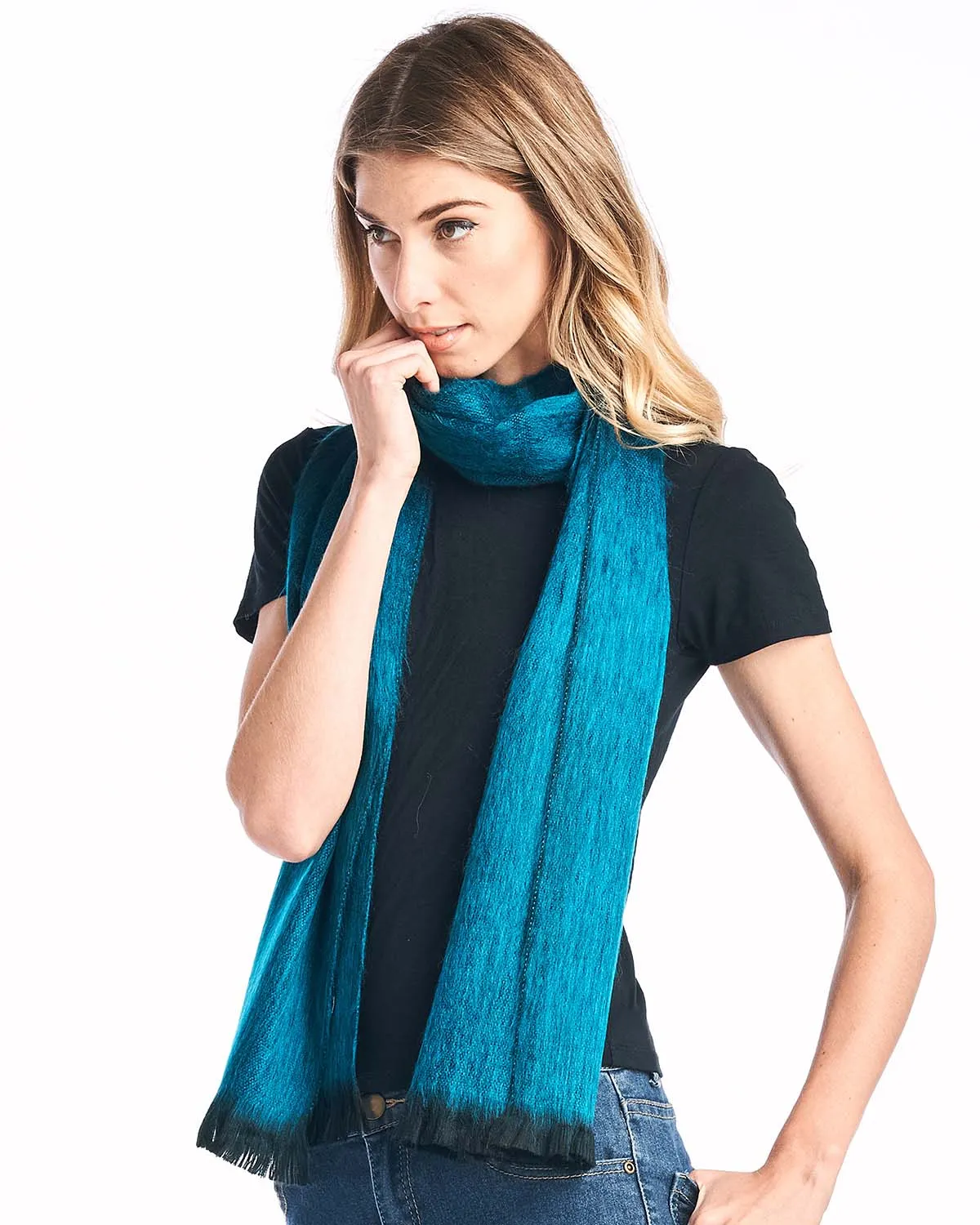 Alpaca Scarf - Midnight Turquoise