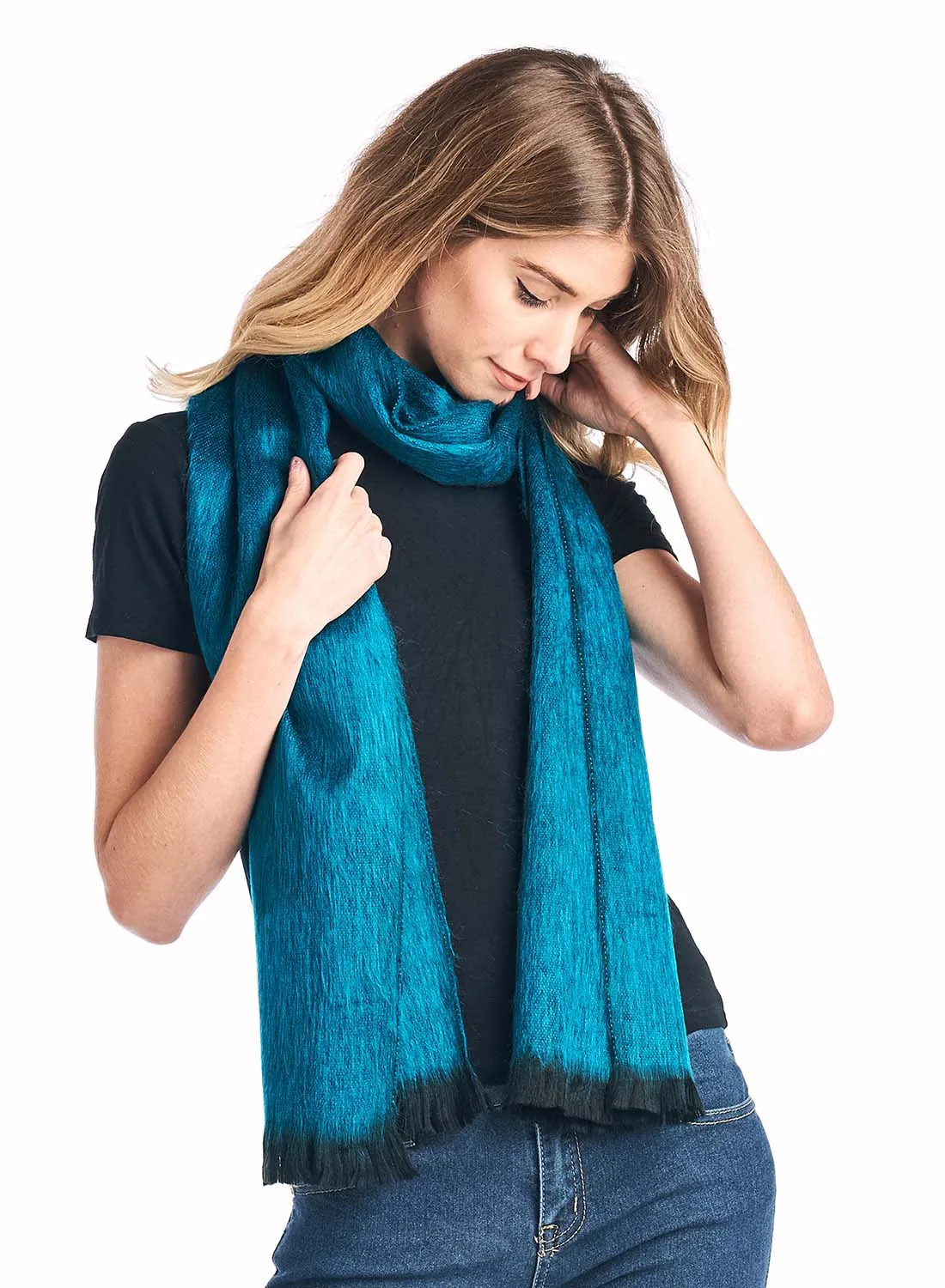 Alpaca Scarf - Midnight Turquoise