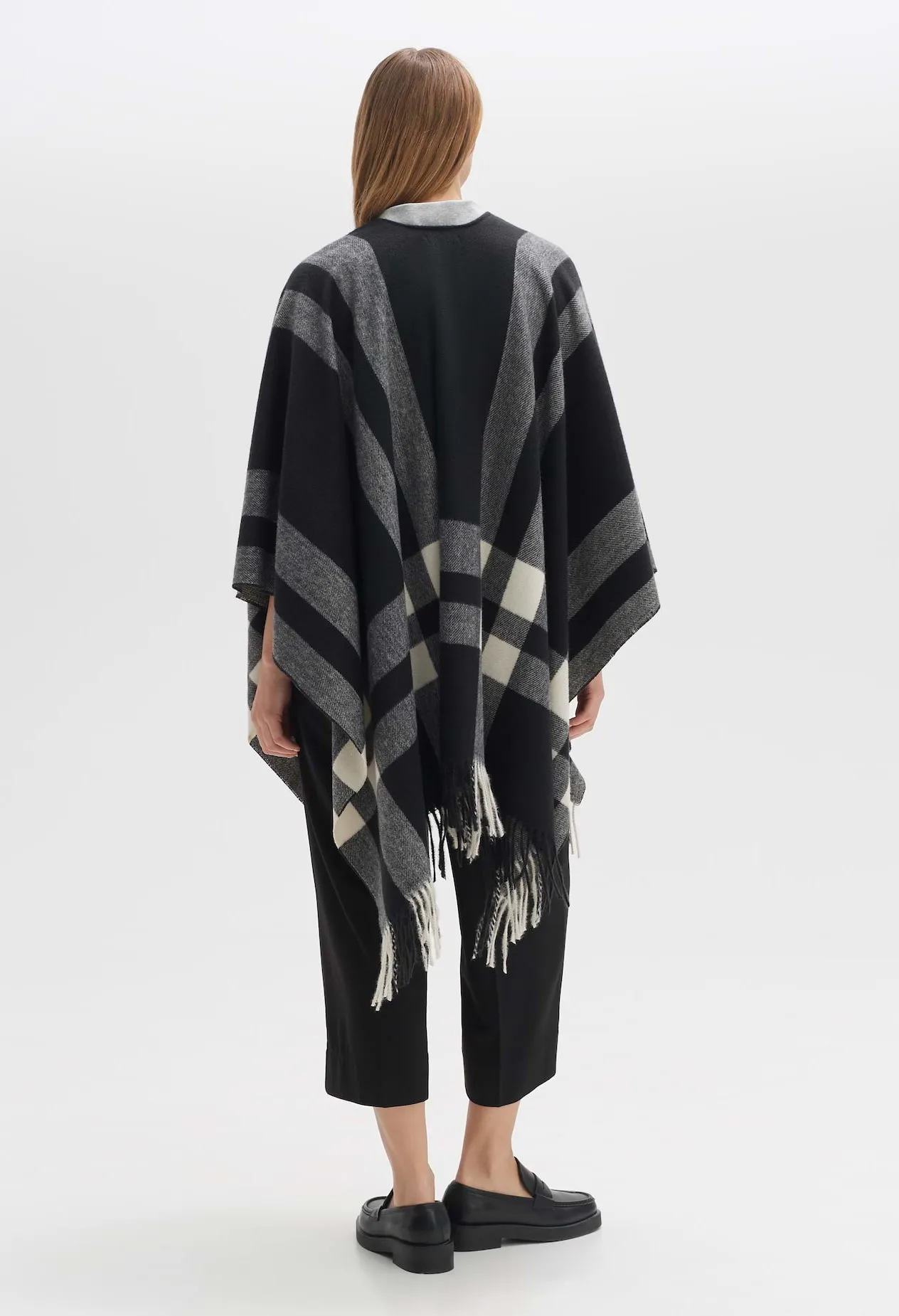 Atano Check Print Cape