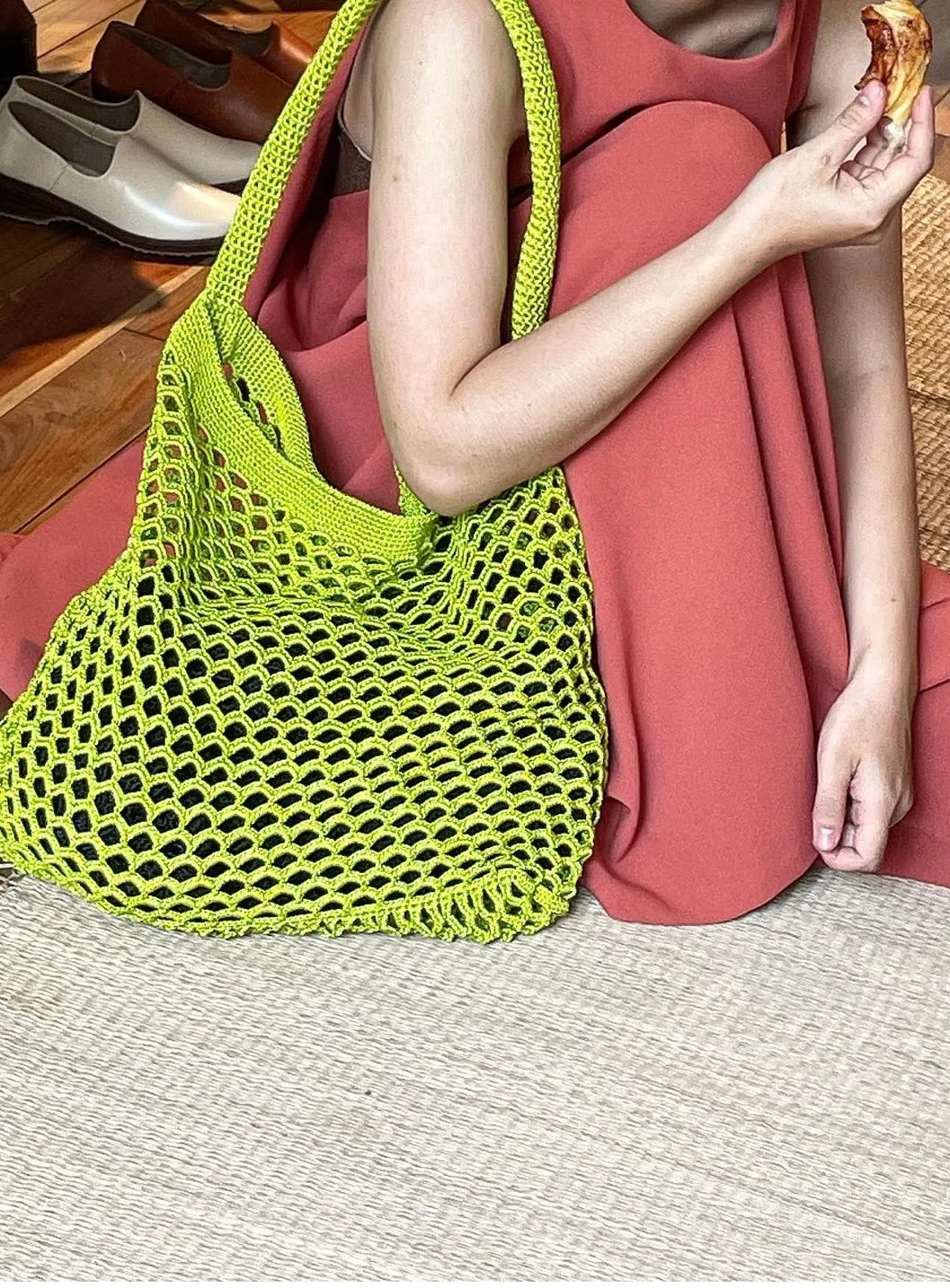 Avocado Crochet Tote Bag 07 (Small)