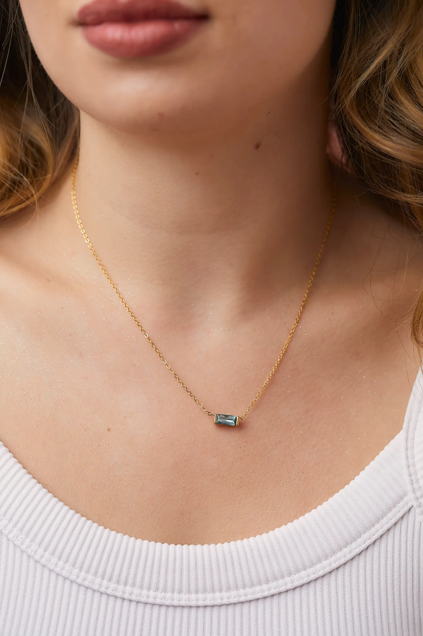 Baguette Gemstone Necklace