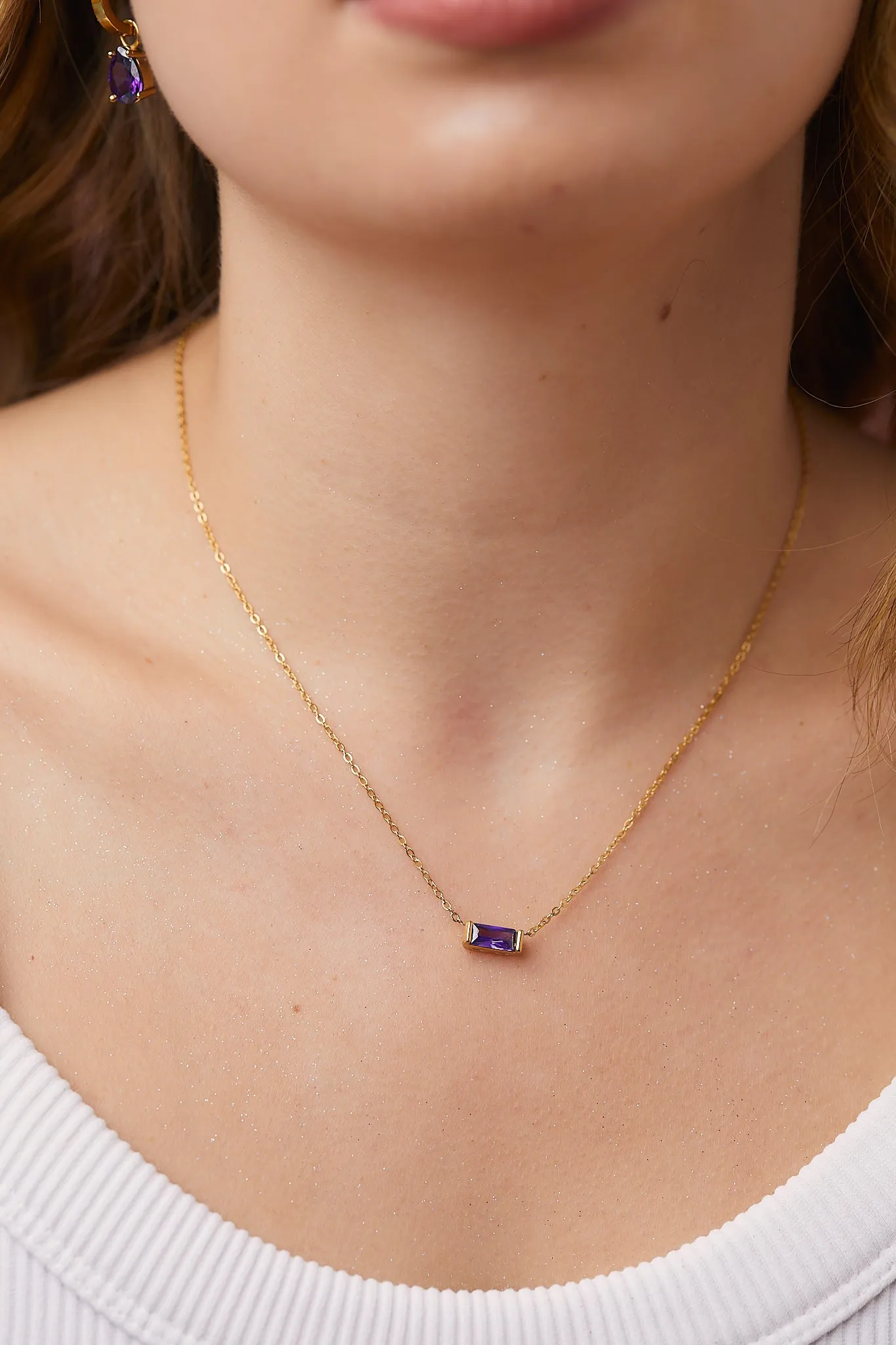 Baguette Gemstone Necklace