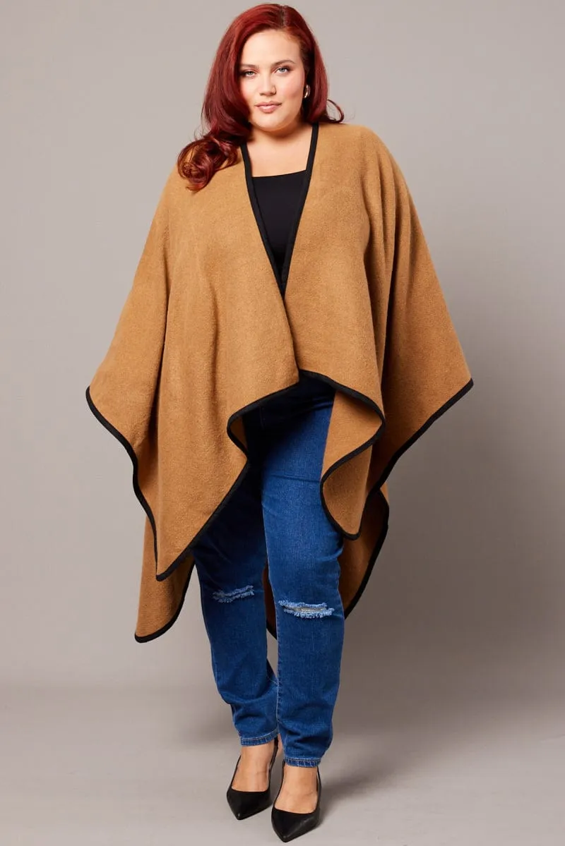 Beige Longline Cape