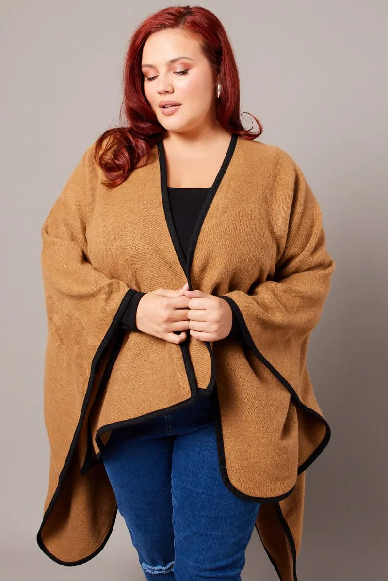 Beige Longline Cape