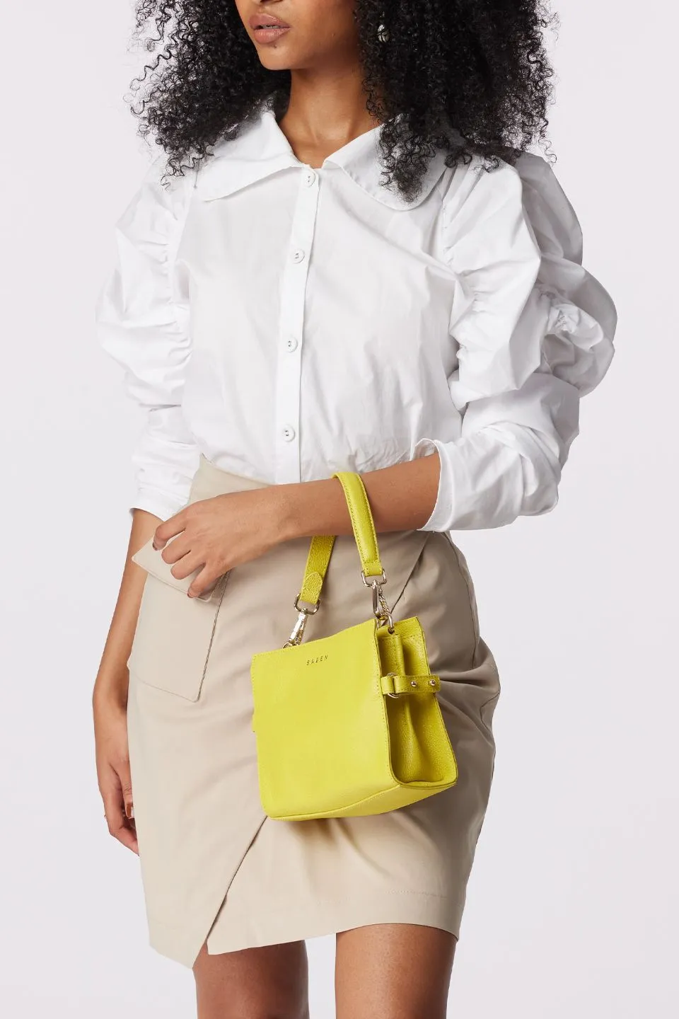 Birdie Citrine Mini Top Handle Square Crossbody Bag