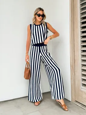 Blueberry Stripe Knit Pants