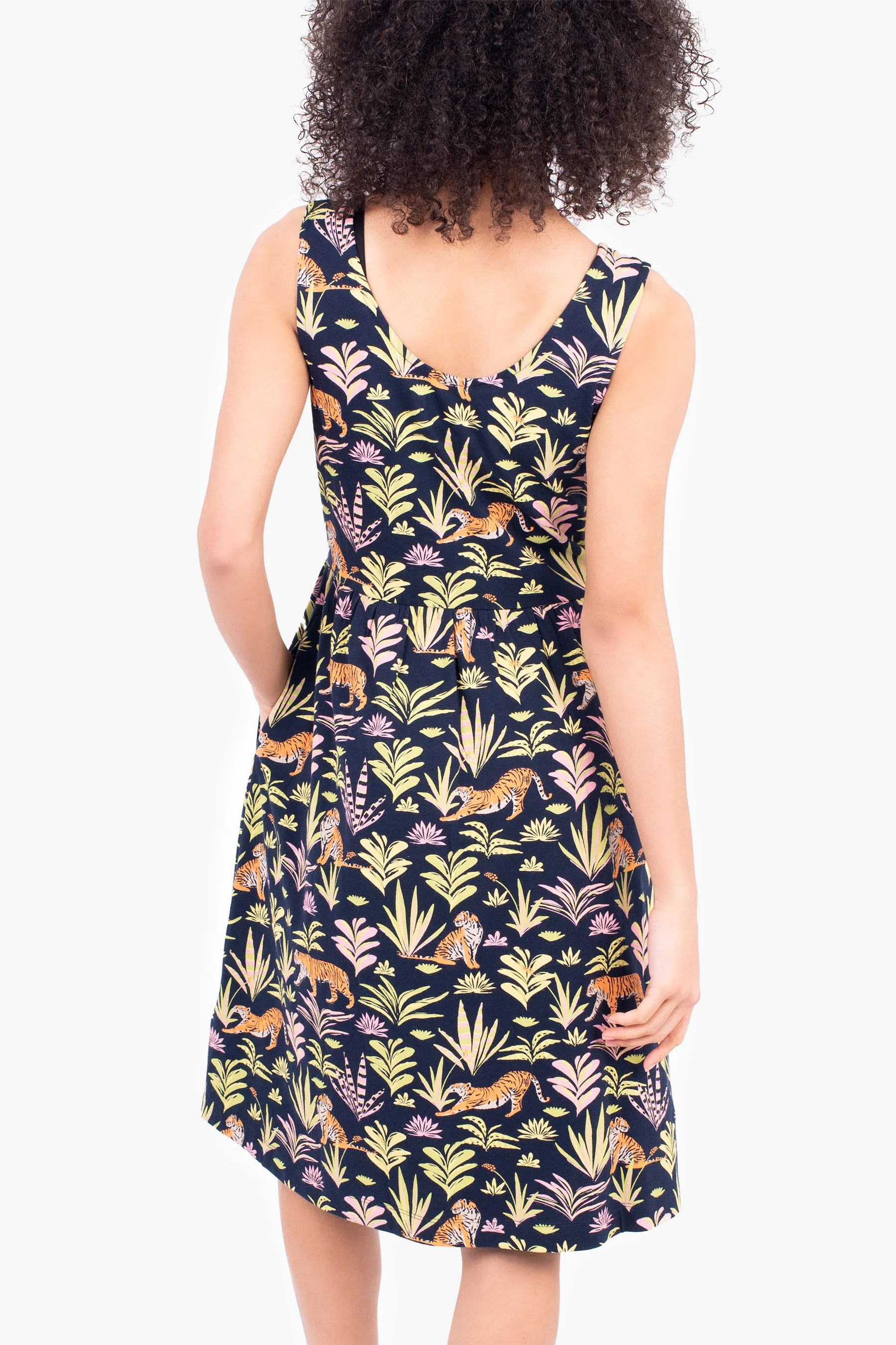 Botanical Tiger Jersey Dress