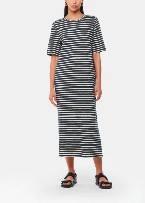 Breton Stripe Jersey Dress 38869 Blue-multi