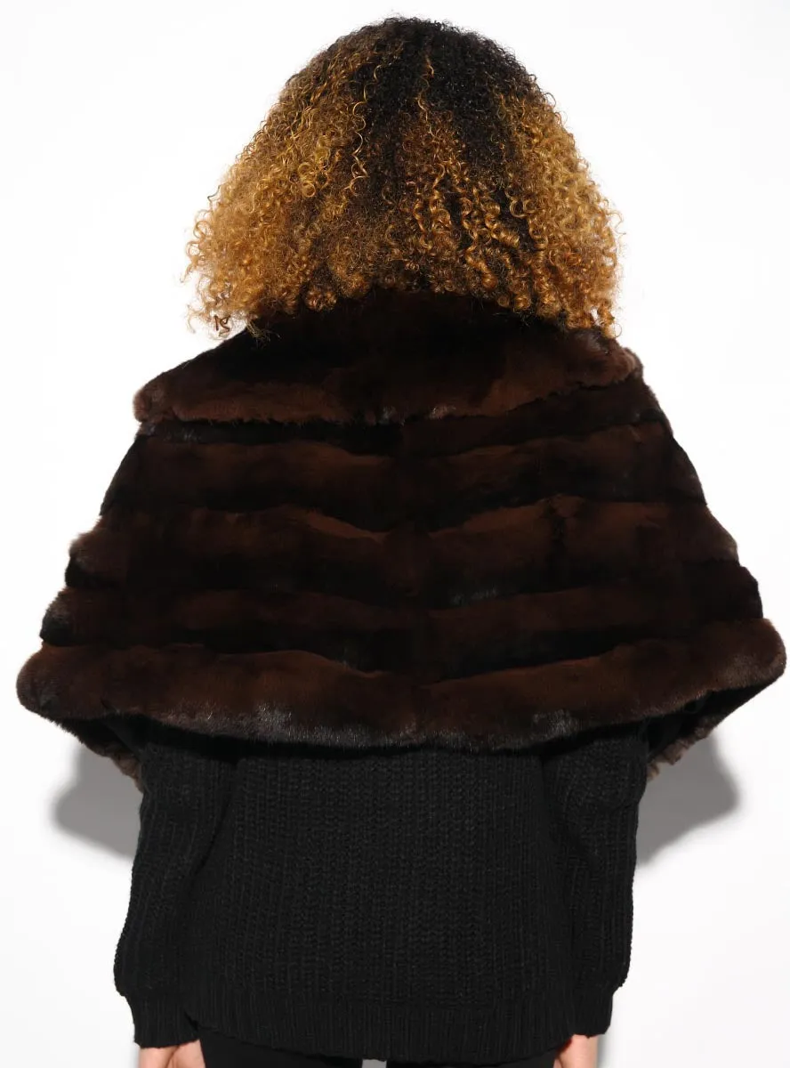 Brown Chinchilla Fur Cape