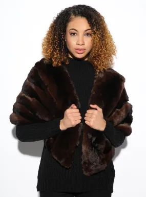 Brown Chinchilla Fur Cape