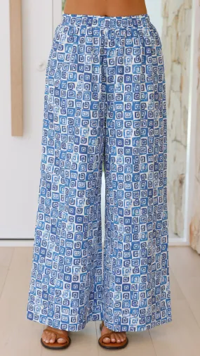 Calypso Pants - Ocean Print