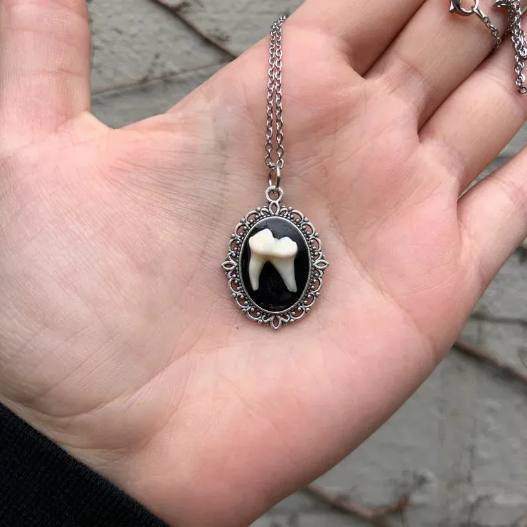 Cameo Tooth Necklace