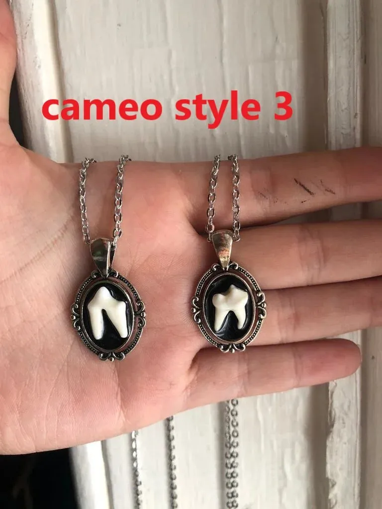 Cameo Tooth Necklace