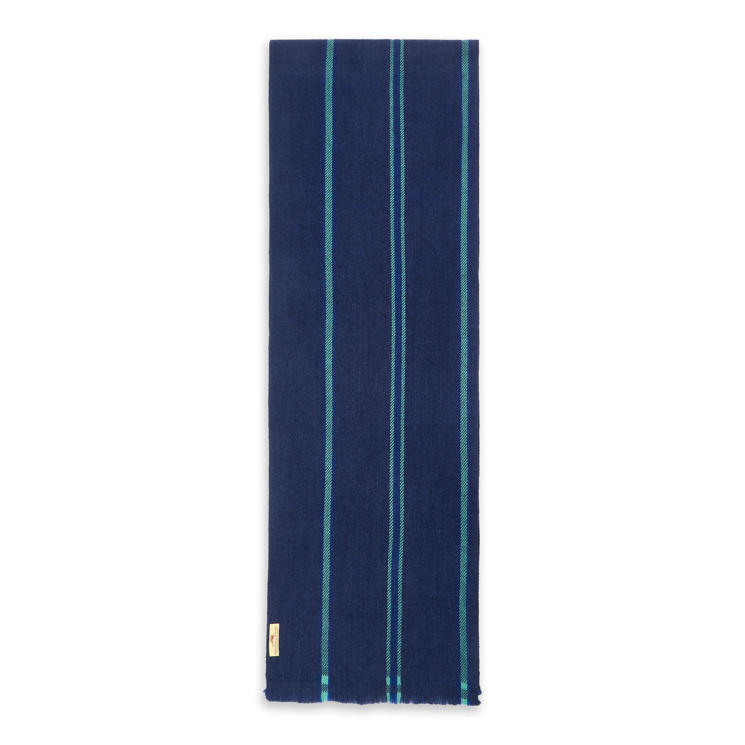 Cashmere & Merino Wool Scarf - Blue Stripe