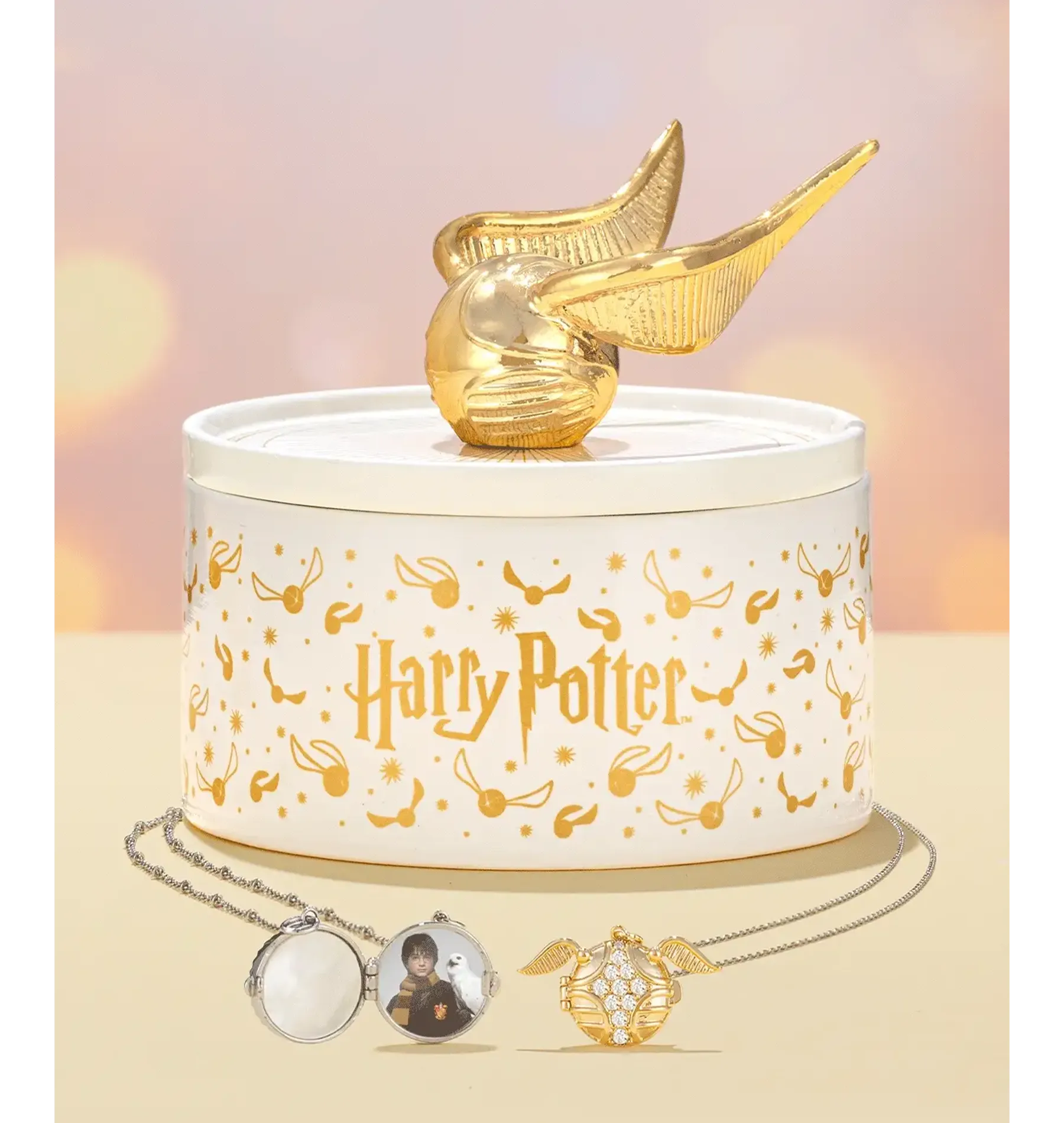 Charmed Aroma Golden Snitch Candle and Jewelry Tray