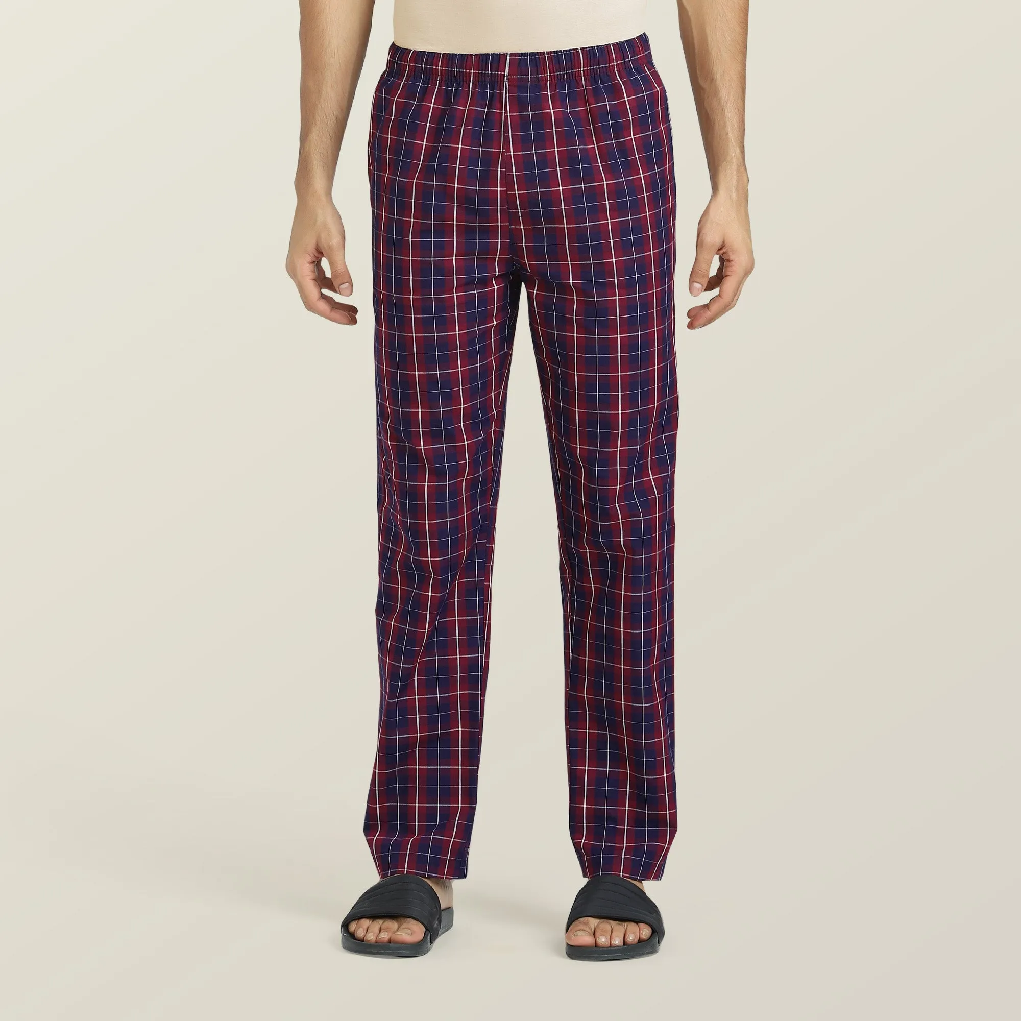 Checkmate Combed Cotton Pyjamas Autumn Maroon