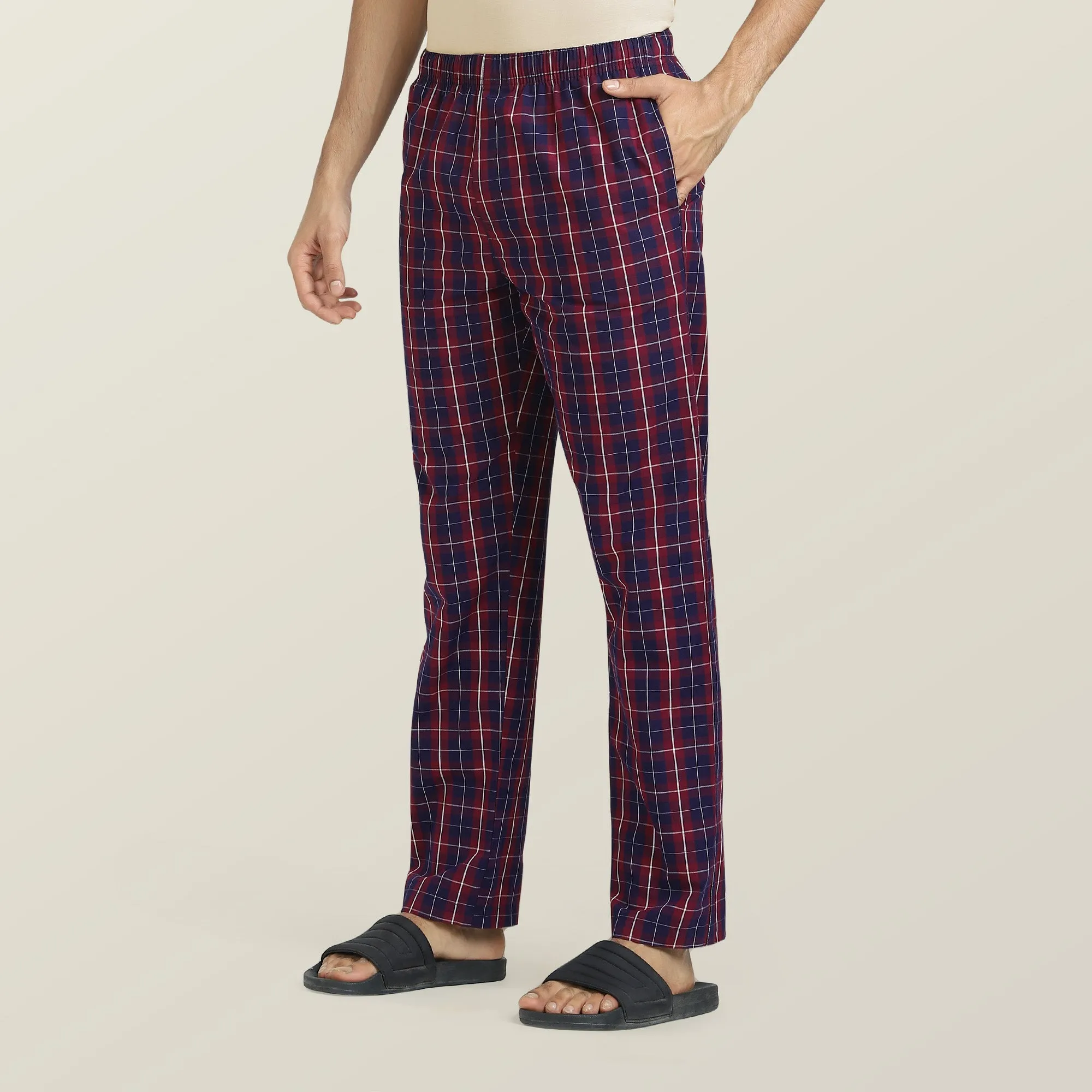 Checkmate Combed Cotton Pyjamas Autumn Maroon