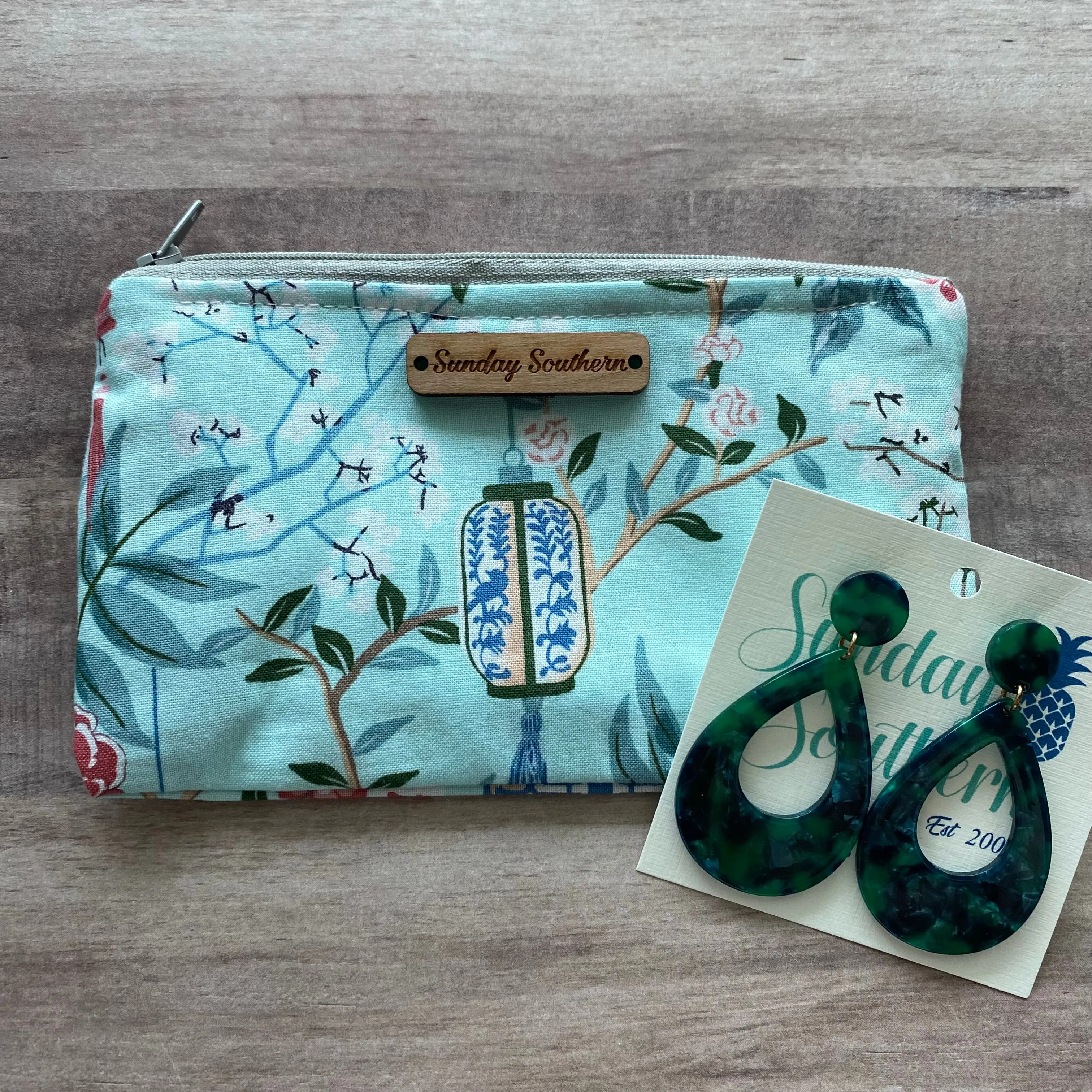 Chinoiserie Lanterns Small Zipper Bag