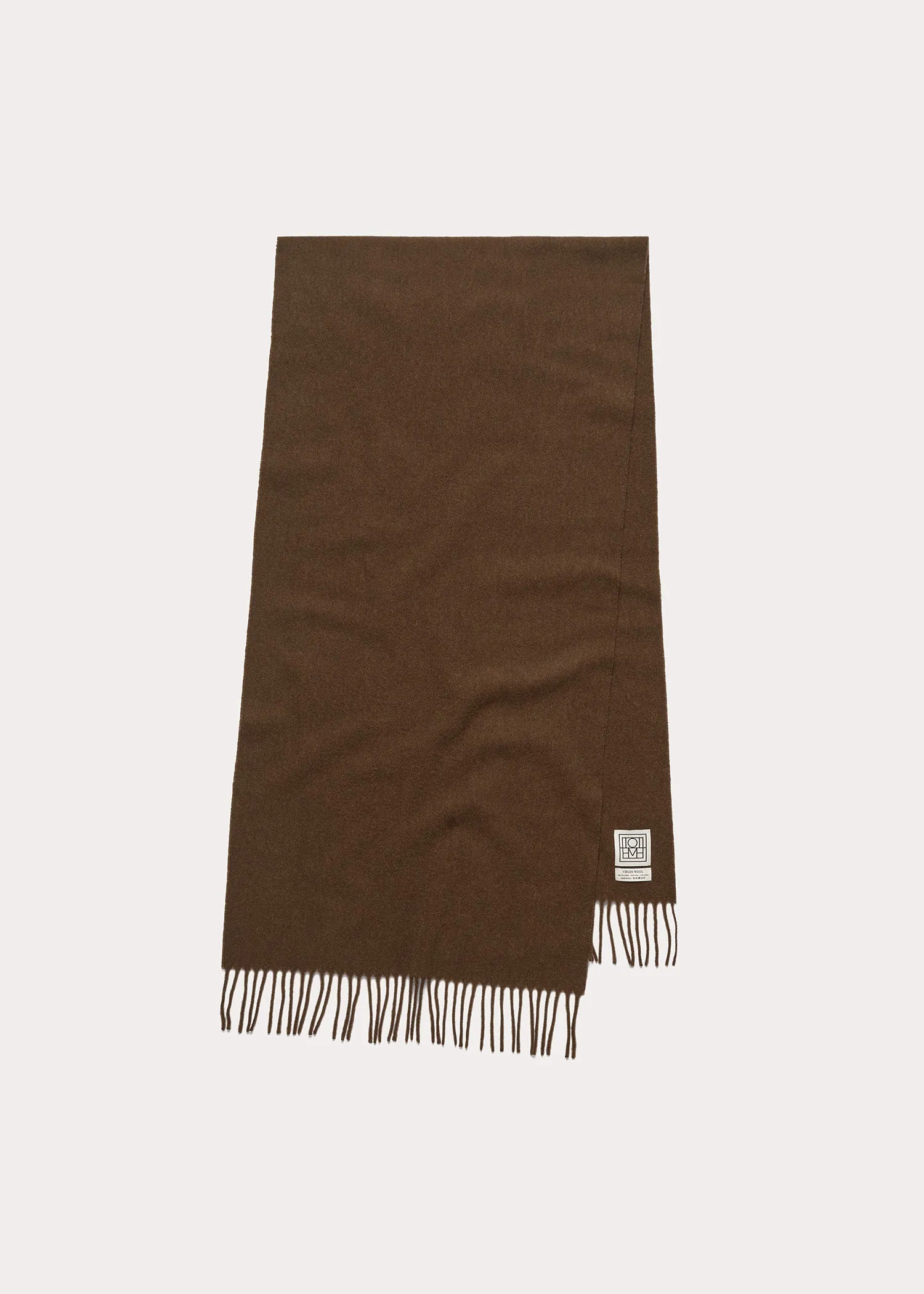 Classic wool scarf washed brown