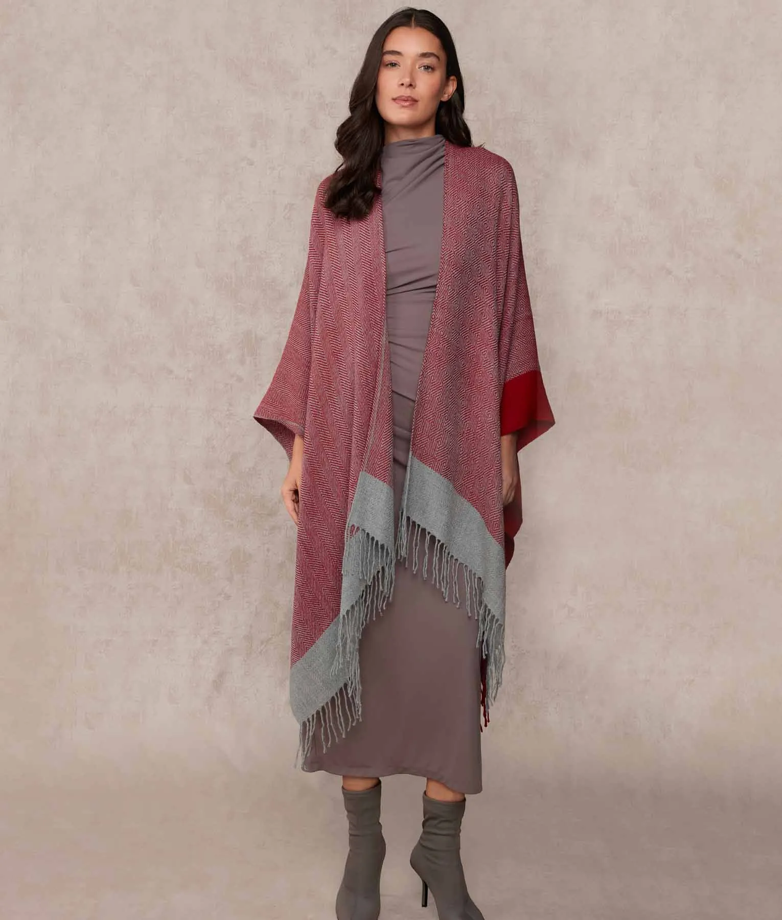 Colour Block Ethnic Cape