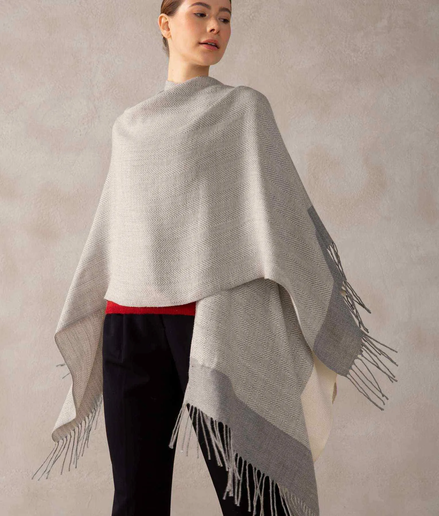 Colour Block Ethnic Cape