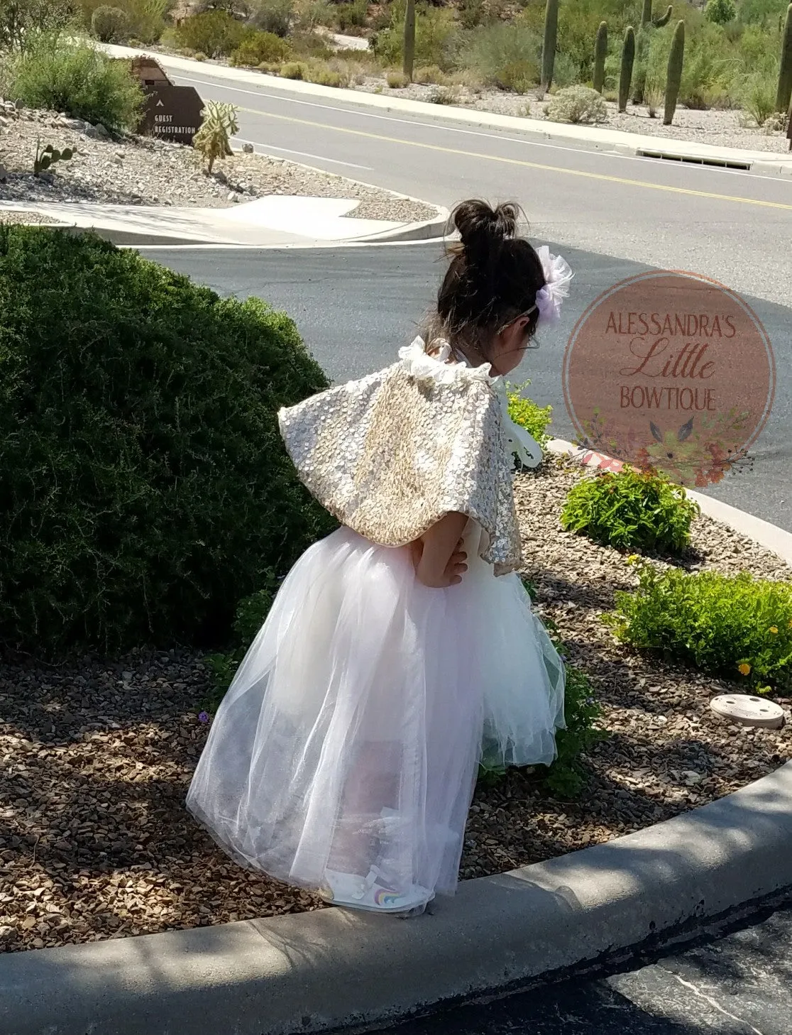 Copy of Sequin Confetti Cape in light Gold