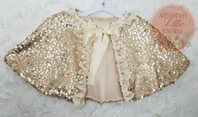 Copy of Sequin Confetti Cape in light Gold