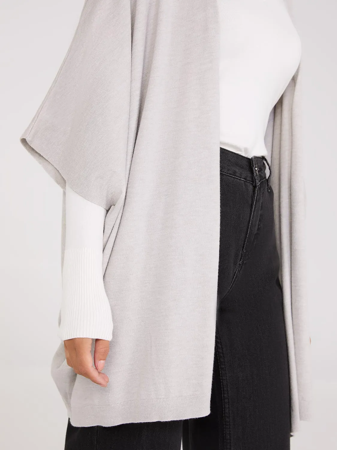 Dolman Sleeve Open Cape Sweater