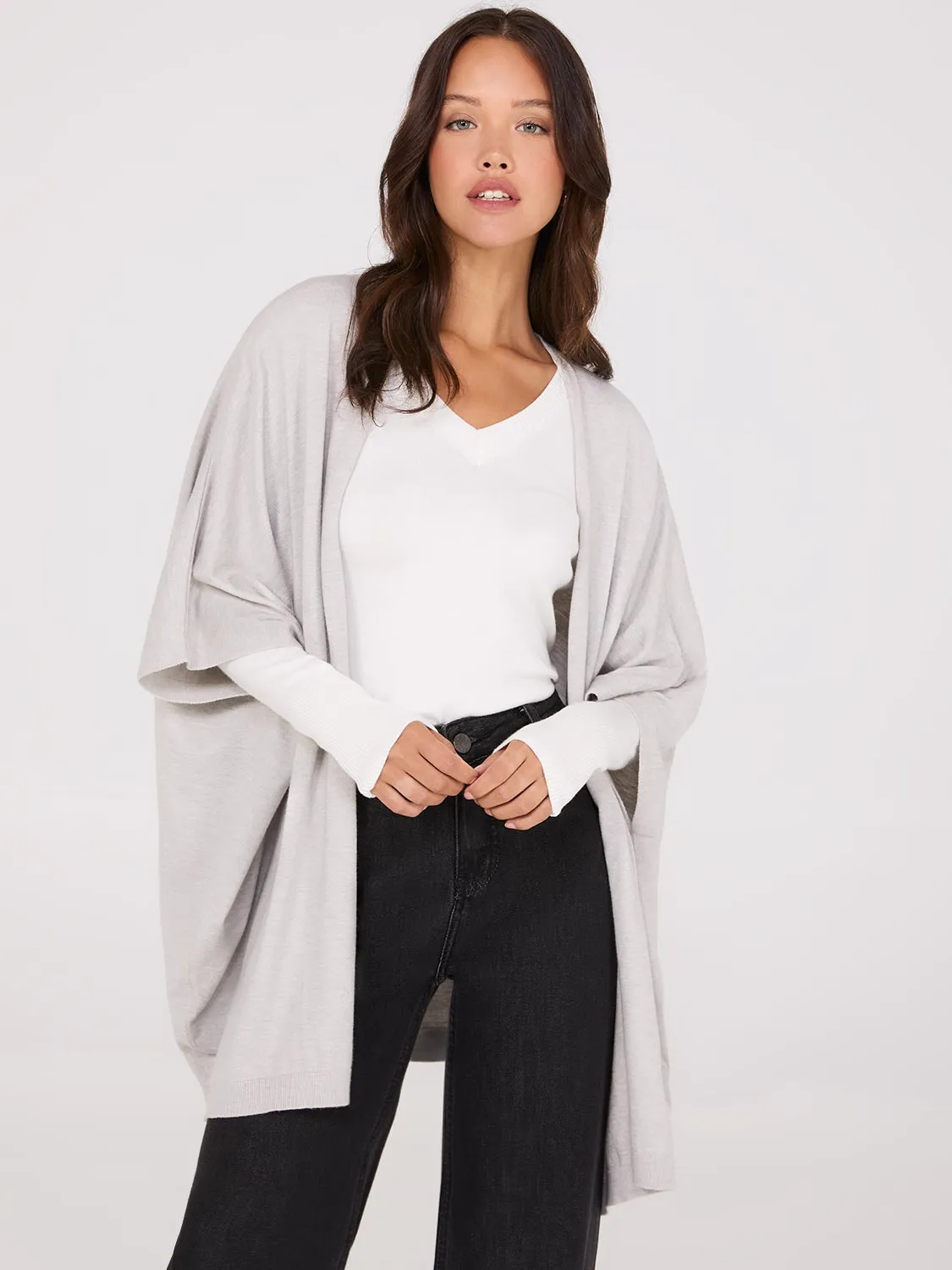 Dolman Sleeve Open Cape Sweater