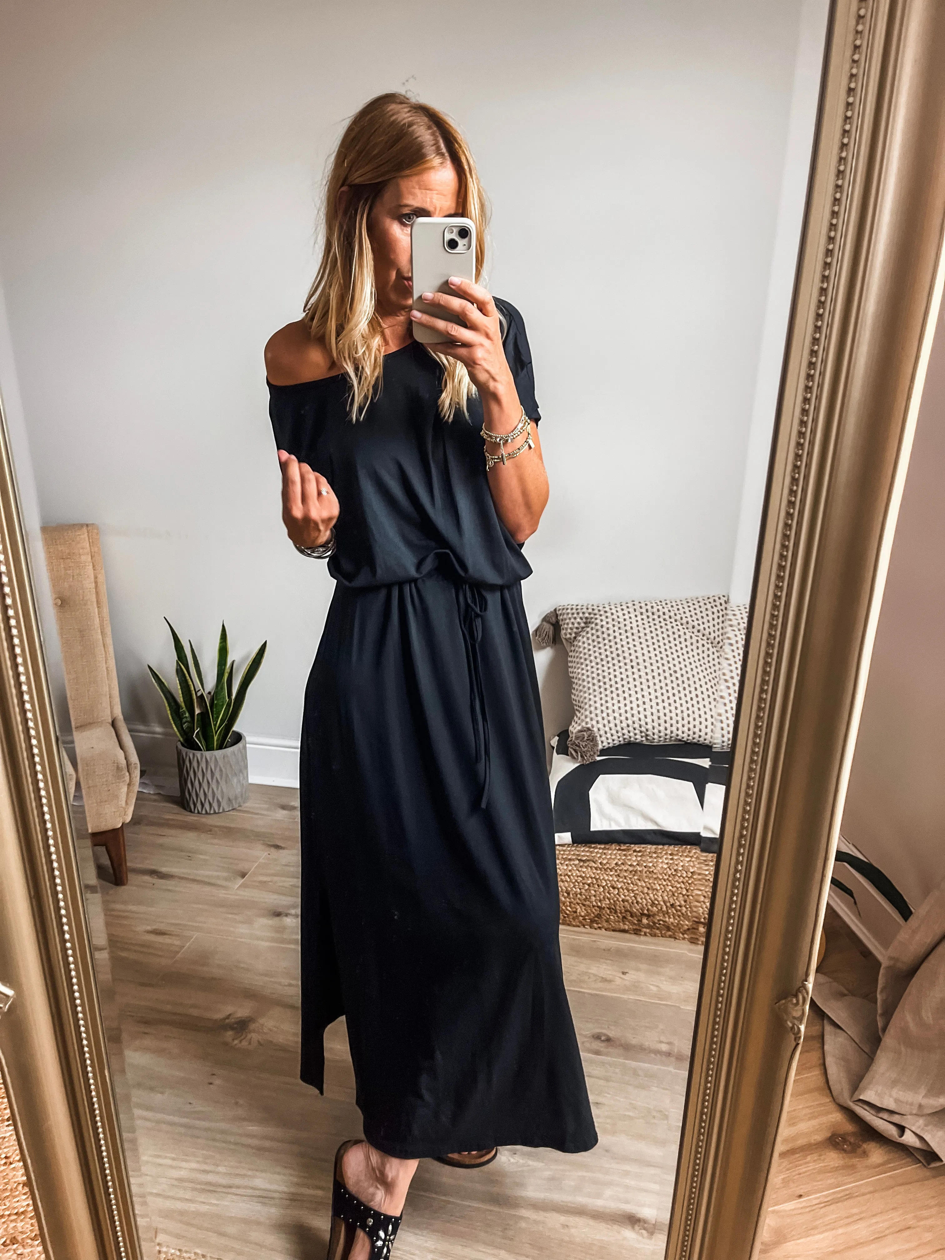 Drawstring Waist Jersey Dress