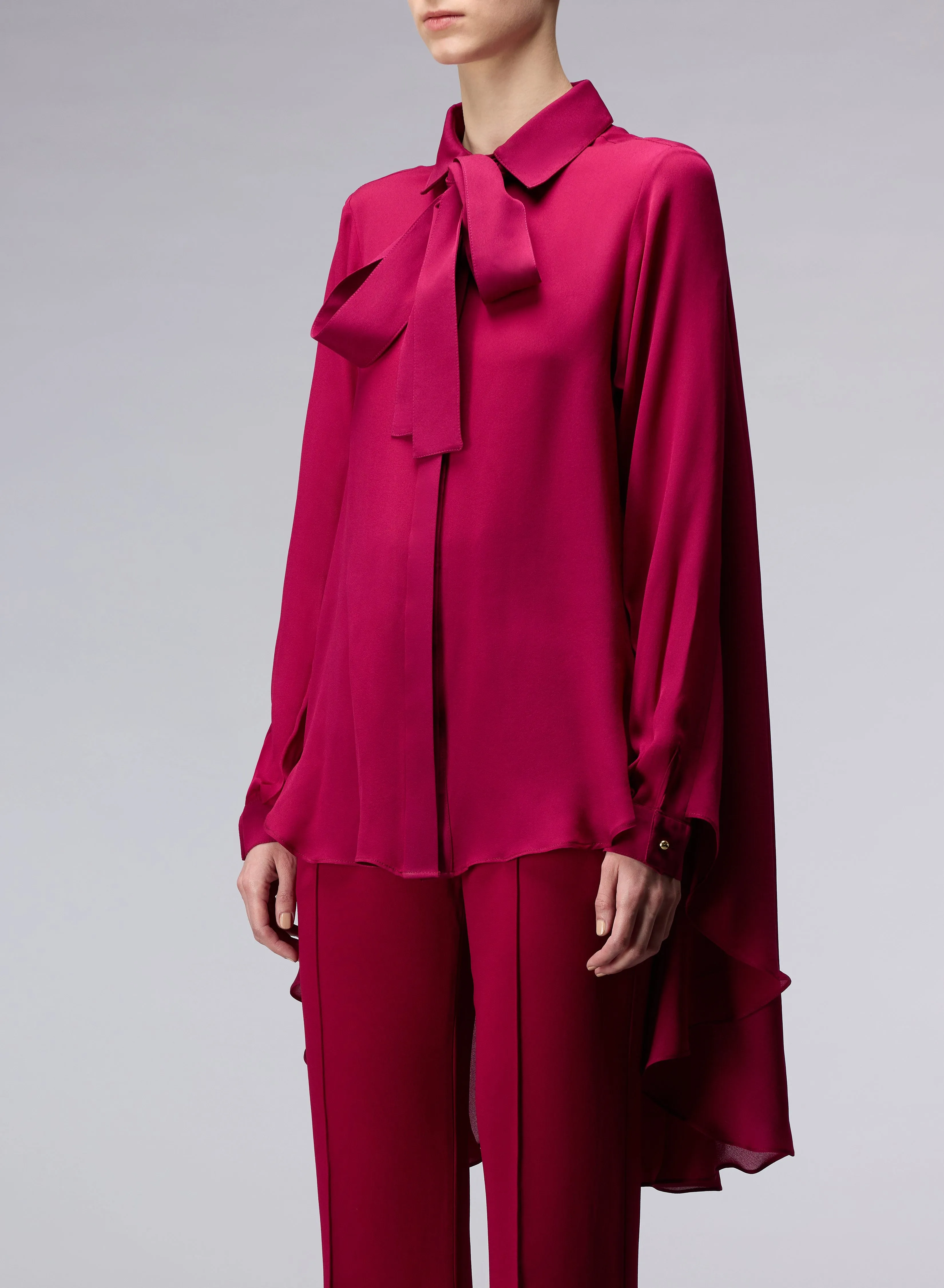 ELIE SAAB Silk Cape Shirt