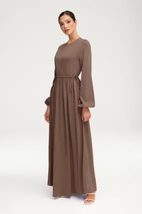 Emma Jersey Elastic Waist Maxi Dress - Taupe