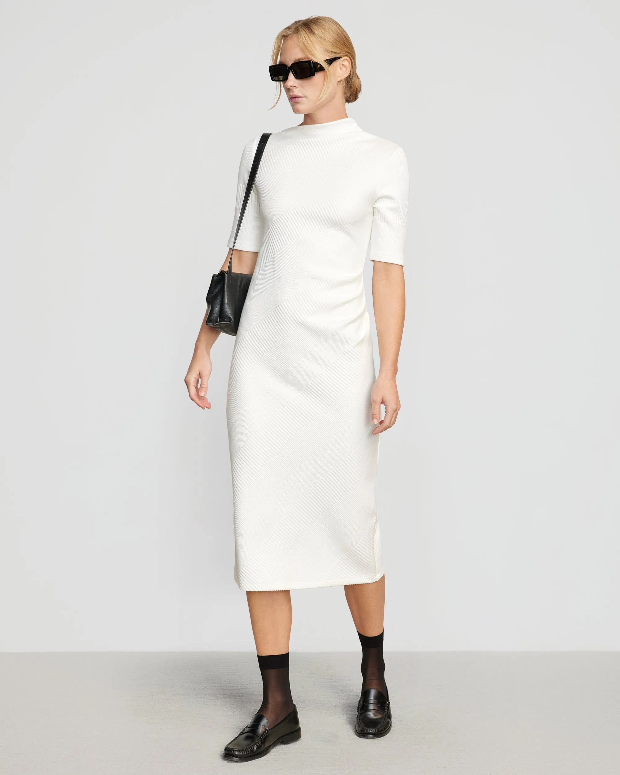 Evie Ribbed-Knit Jersey Dress