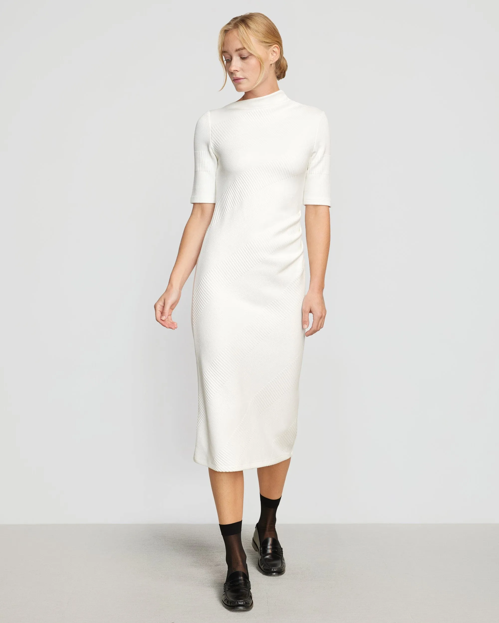 Evie Ribbed-Knit Jersey Dress