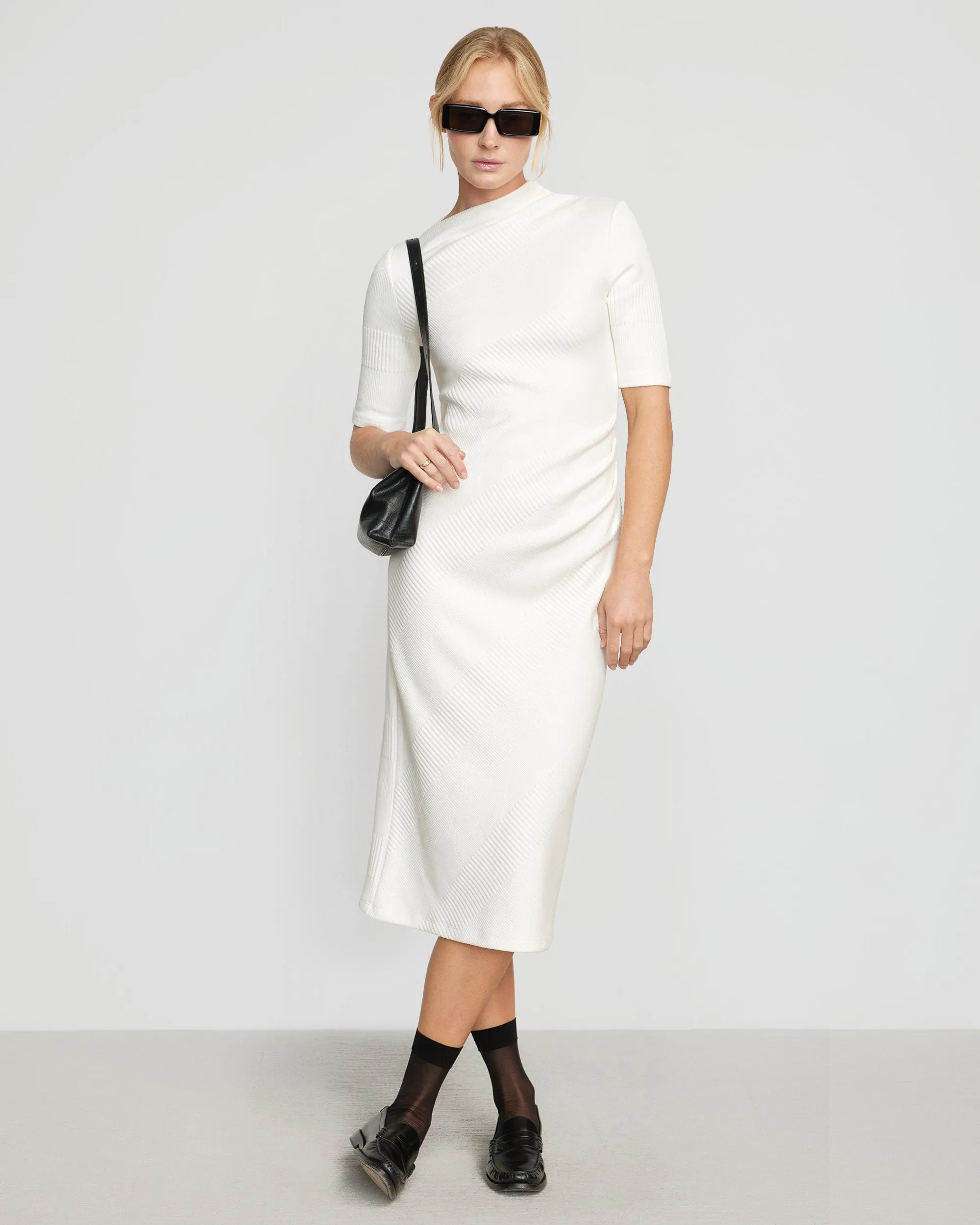 Evie Ribbed-Knit Jersey Dress