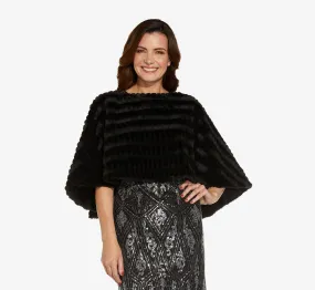 Faux Fur Cape In Black