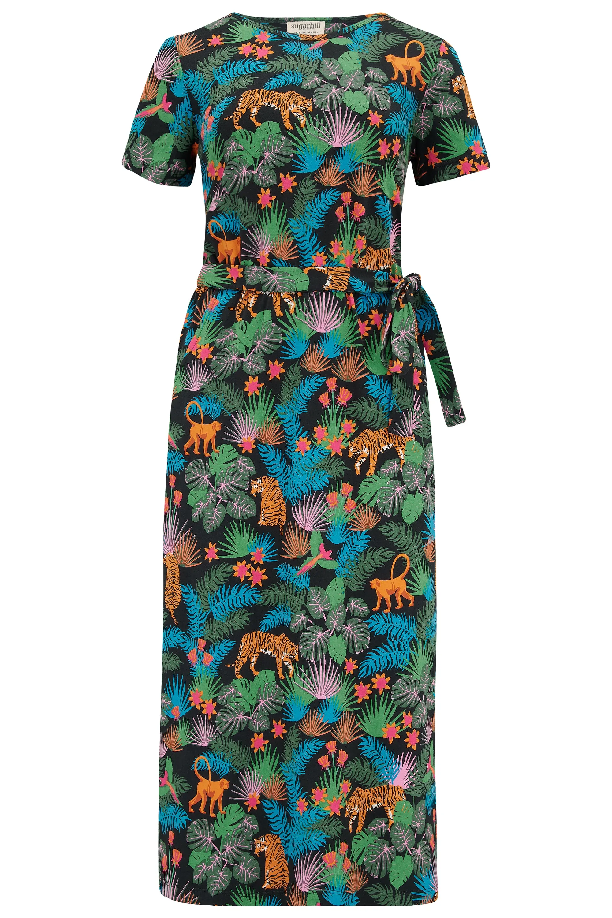 Flissy Jersey Midi Dress - Black/Multi, Jungle