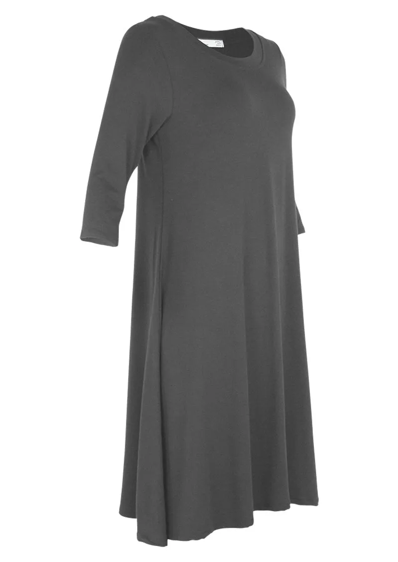 Half Sleeve Jersey Dress Dark Grey