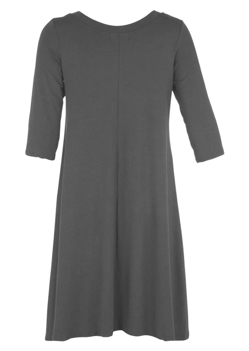 Half Sleeve Jersey Dress Dark Grey