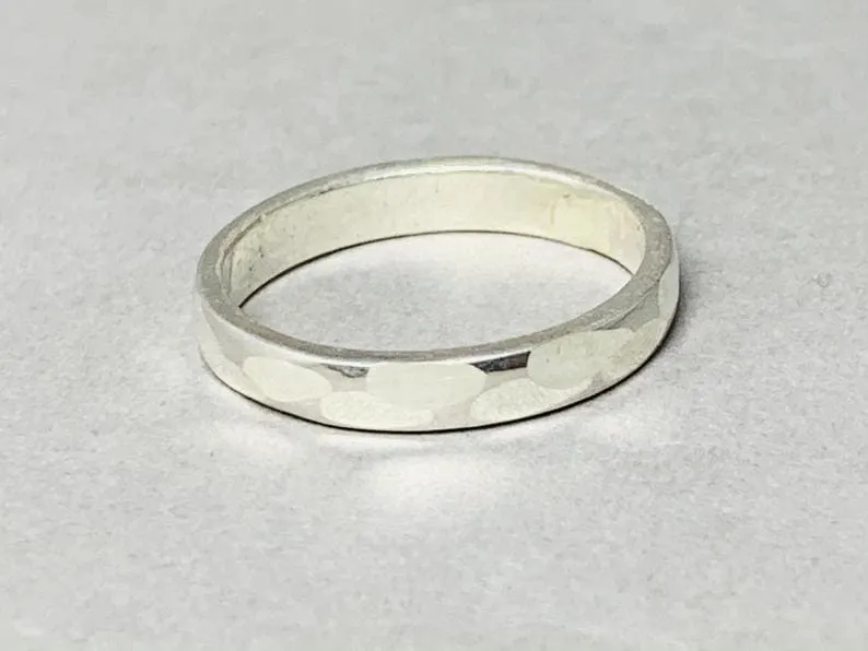 Hammered Ring, Stack Ring, 925 Silver Ring, Stacking Ring, Silver Stacking Ring, Silver Ring, Sterling Silver Ring, Silver Hammered Ring