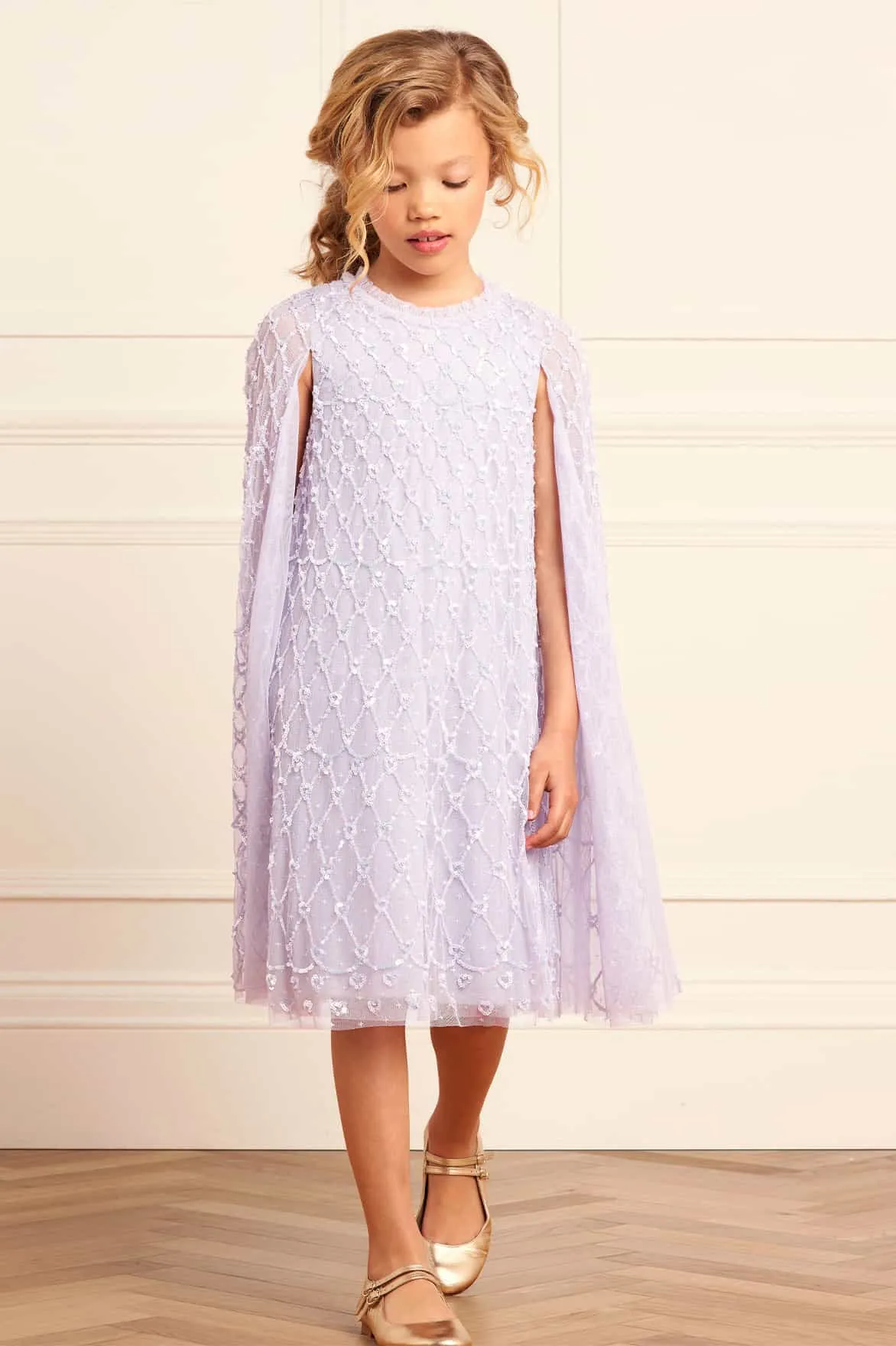 Heart Lattice Cape Kids Dress