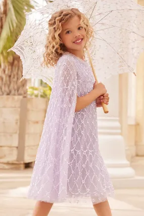 Heart Lattice Cape Kids Dress