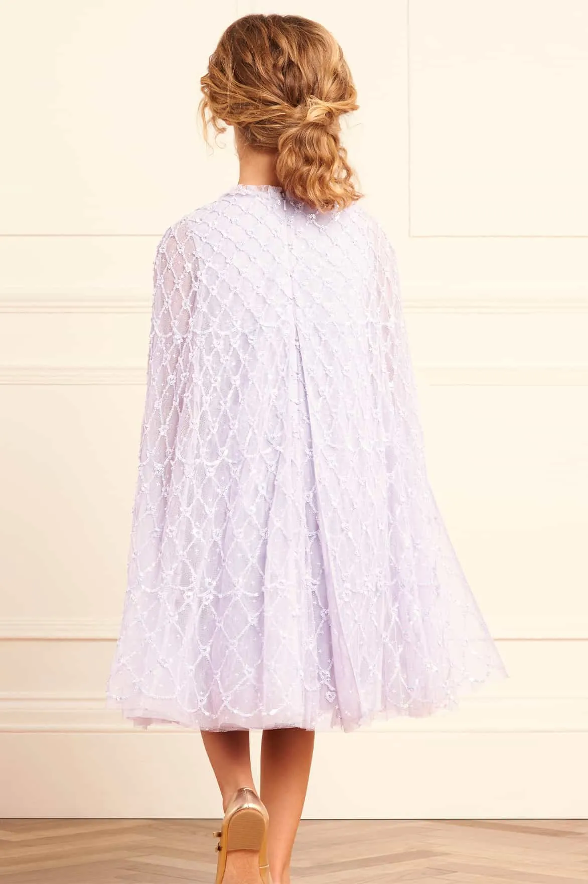 Heart Lattice Cape Kids Dress