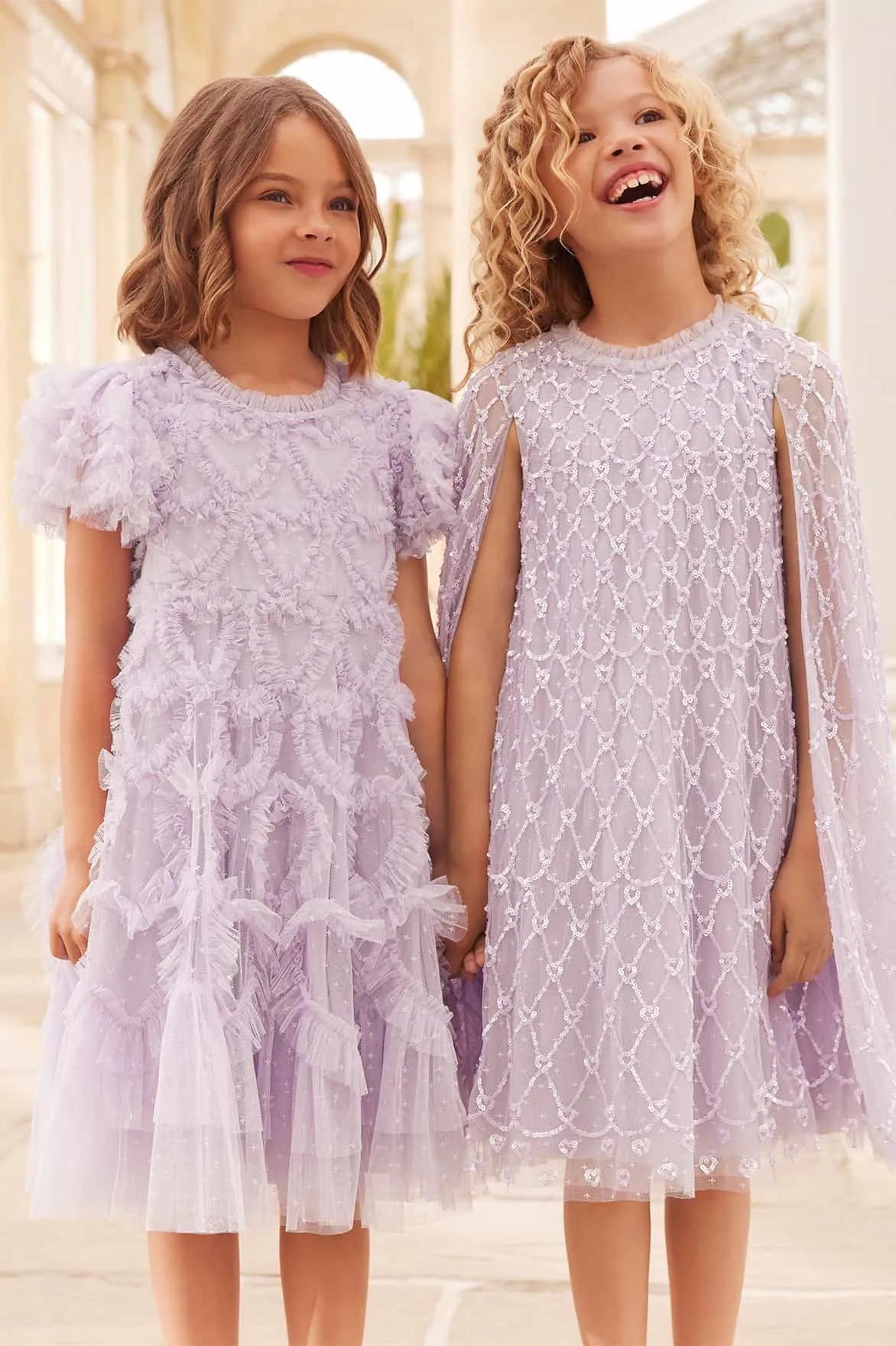 Heart Lattice Cape Kids Dress